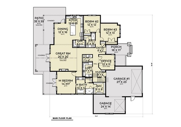 House Plan Design - Farmhouse Floor Plan - Main Floor Plan #1070-118