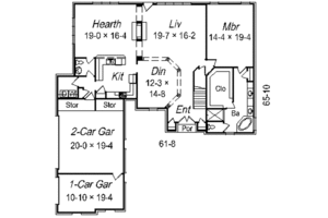Floor Plan - Main Floor for European House Plan #329-304 - 4 bed, 3.5 bath