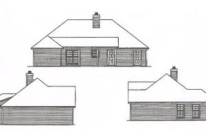 Exterior - Rear Elevation for Traditional House Plan #16-256 - 2 bed, 2 bath