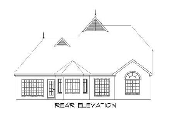Exterior - Rear Elevation for European House Plan #424-67 - 3 bed, 2.5 bath