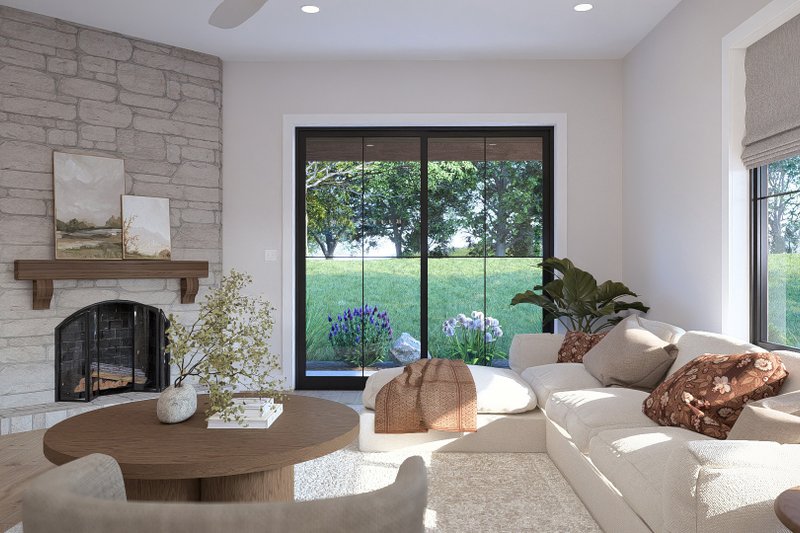 Architectural House Design - Interior - Family Room 1 for Barndominium House Plan #455-822 - 5 bed, 6 bath
