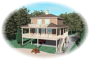 Beach Exterior - Front Elevation Plan #81-13774