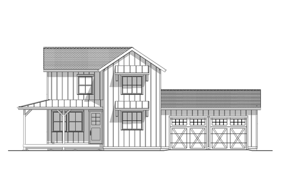 Exterior - Front Elevation 3 for Farmhouse House Plan #1099-14 - 3 bed, 2 bath