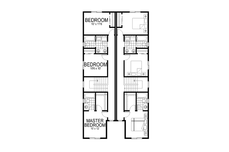 House Design - Floor Plan - Upper Floor for Craftsman House Plan #112-251 - 3 bed, 2.5 bath