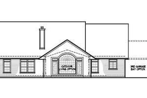 Exterior - Rear Elevation for Craftsman House Plan #487-2 - 3 bed, 2 bath
