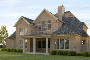 Exterior - Rear Elevation for European House Plan #54-421 - 4 bed, 4.5 bath