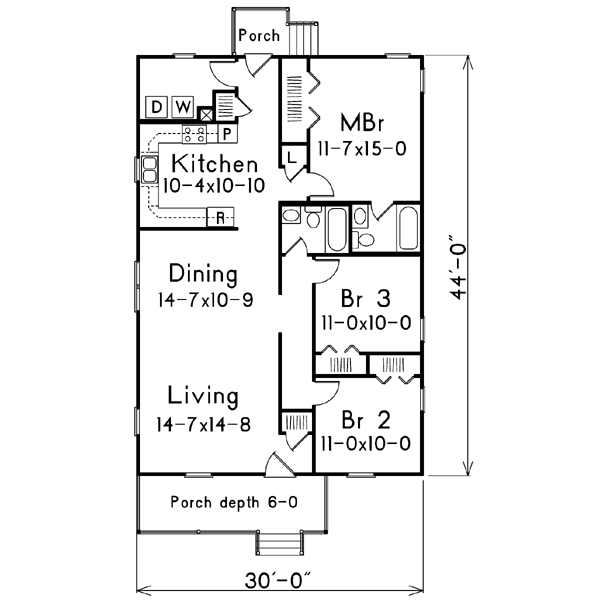 Architectural House Design - Cottage Floor Plan - Main Floor Plan #57-120