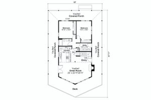Floor Plan - Main Floor for Craftsman House Plan #124-1242 - 4 bed, 3 bath