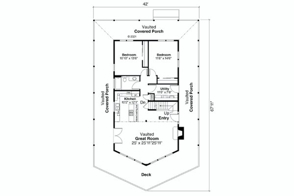 House Plan Design - Craftsman Floor Plan - Main Floor Plan #124-1242