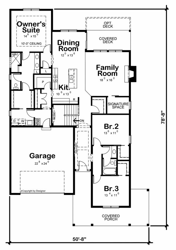Dream House Plan - Country Floor Plan - Main Floor Plan #20-2532
