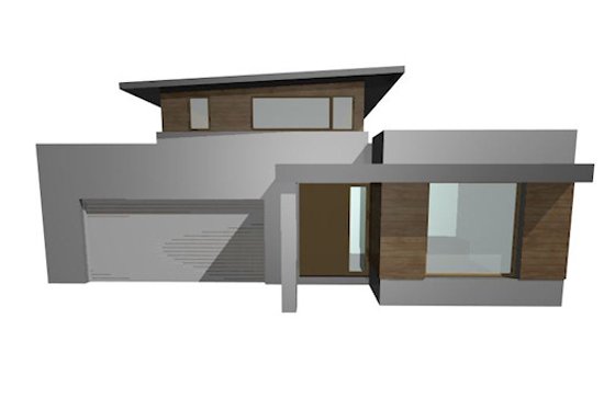 Exterior - Front Elevation for Modern House Plan #496-8 - 3 bed, 2.5 bath