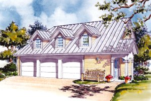 Country Exterior - Front Elevation Plan #930-84