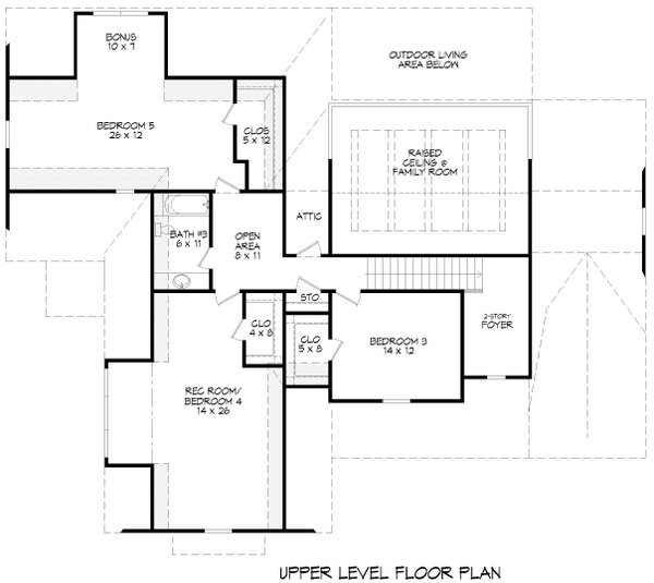 House Blueprint - Farmhouse Floor Plan - Upper Floor Plan #932-1295