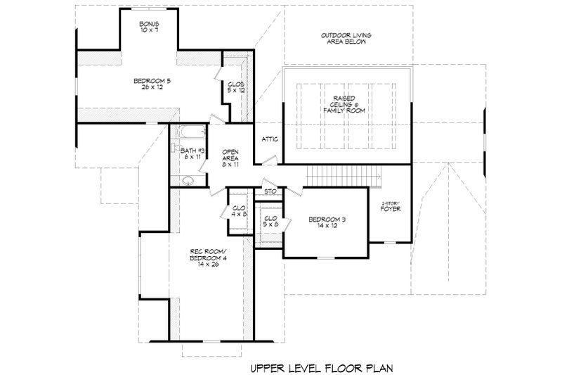 Home Plan - Floor Plan - Upper Floor for Farmhouse House Plan #932-1295 - 5 bed, 3.5 bath