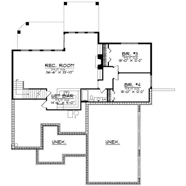 Dream House Plan - European Floor Plan - Lower Floor Plan #70-593