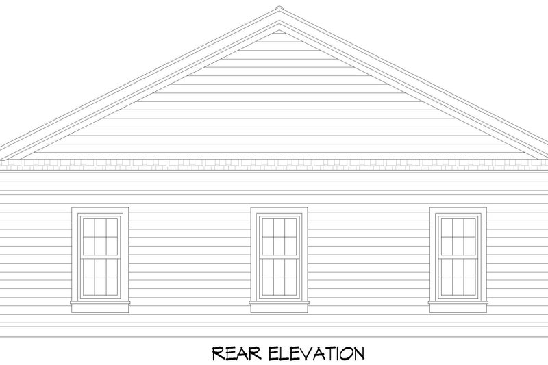 Architectural House Design - Exterior - Rear Elevation for Traditional House Plan #932-964, 1.5 bath