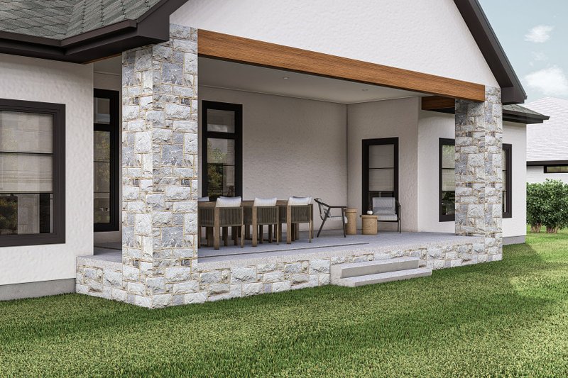 Dream House Plan - Exterior - Covered Porch for Modern House Plan #455-444 - 4 bed, 3.5 bath