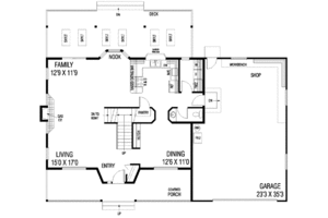 Floor Plan - Main Floor for Traditional House Plan #60-289 - 3 bed, 2.5 bath