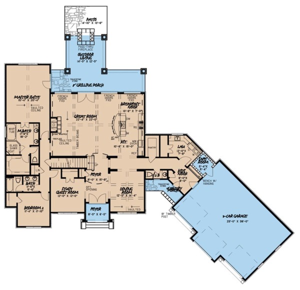 Dream House Plan - European Floor Plan - Main Floor Plan #923-66