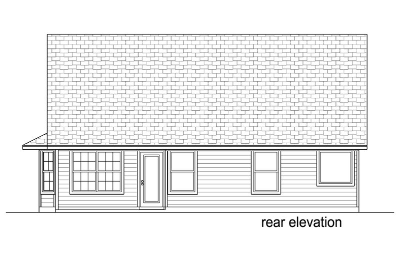 Architectural House Design - Exterior - Rear Elevation for Craftsman House Plan #84-451 - 3 bed, 2 bath