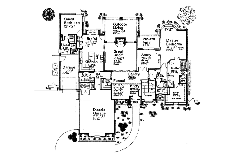 Home Plan - Floor Plan - Main Floor for European House Plan #310-961 - 4 bed, 3.5 bath