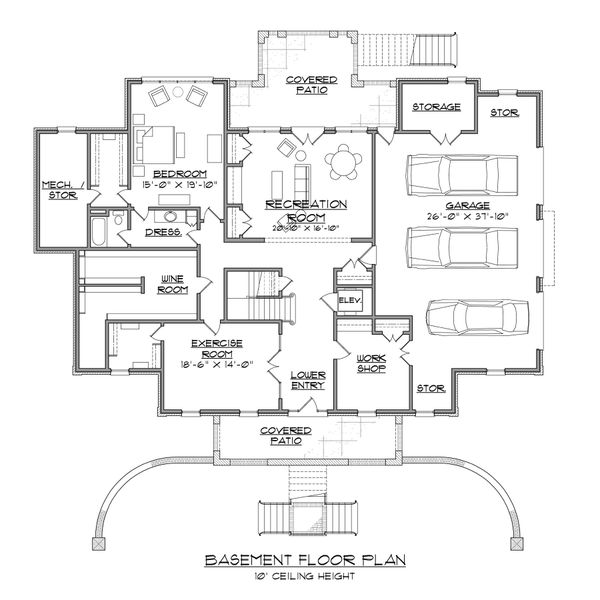 Dream House Plan - Classical Floor Plan - Lower Floor Plan #1054-81