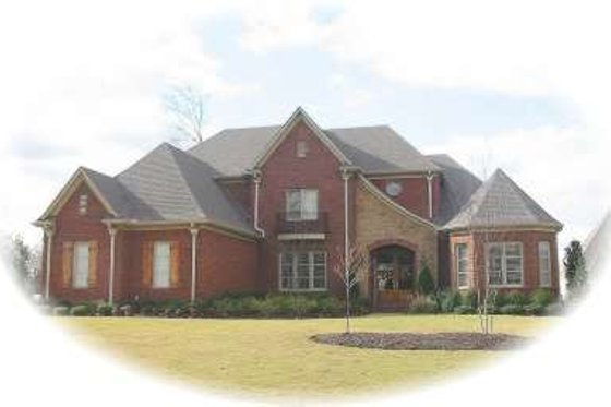 Exterior - Front Elevation for Colonial House Plan #81-1632 - 4 bed, 4 bath