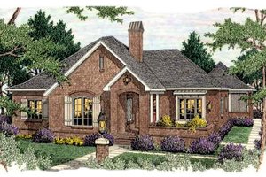 European Exterior - Front Elevation Plan #406-289
