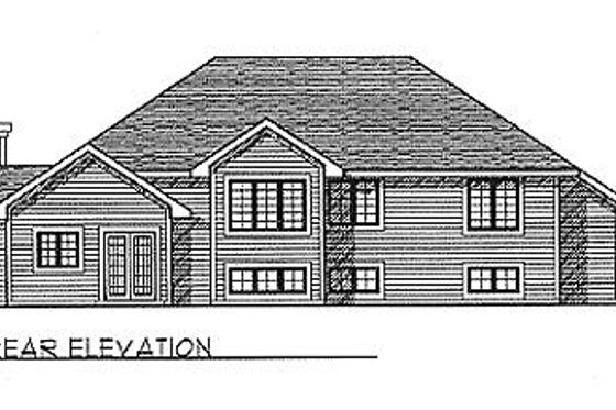 Exterior - Rear Elevation for Traditional House Plan #70-231 - 3 bed, 2.5 bath