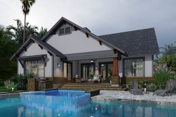 Exterior - Rear Elevation for Cottage House Plan #120-278 - 3 bed, 2 bath