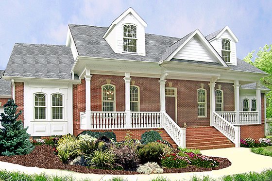 Exterior - Front Elevation for Southern House Plan #456-13 - 3 bed, 2.5 bath