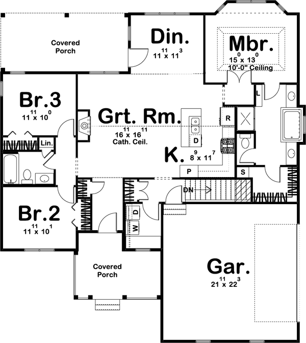 Dream House Plan - Traditional Floor Plan - Main Floor Plan #455-229