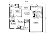 Traditional Style House Plan - 3 Beds 2 Baths 1418 Sq/Ft Plan #40-237 