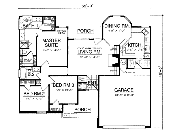 Home Plan - Traditional Floor Plan - Main Floor Plan #40-237