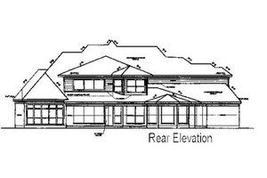 Exterior - Rear Elevation for Traditional House Plan #411-814 - 5 bed, 4.5 bath