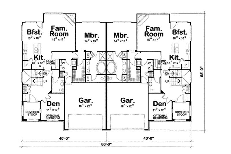 Dream House Plan - Floor Plan - Main Floor for European House Plan #20-1352 - 4 bed, 2.5 bath