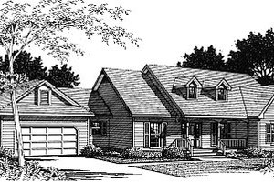 Colonial Exterior - Front Elevation Plan #14-103
