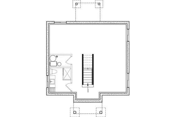 Floor Plan - Lower Floor for Colonial House Plan #23-629 - 3 bed, 1.5 bath