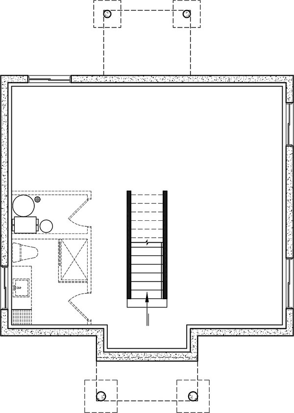Colonial Floor Plan - Lower Floor Plan #23-629