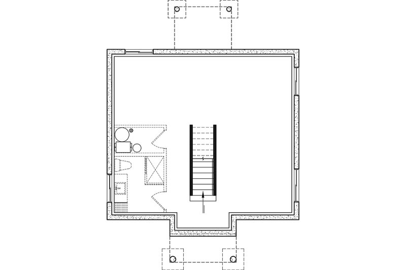 Home Plan - Floor Plan - Lower Floor for Colonial House Plan #23-629 - 3 bed, 1.5 bath
