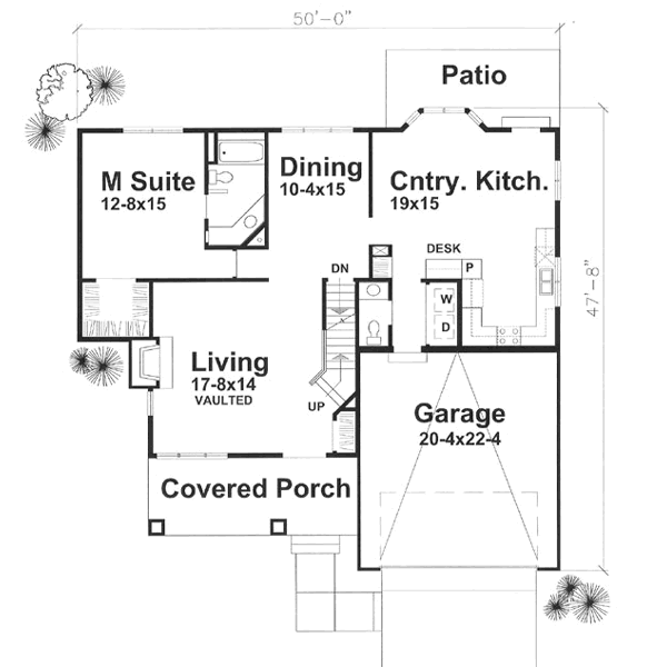 Craftsman Floor Plan - Main Floor Plan #50-102