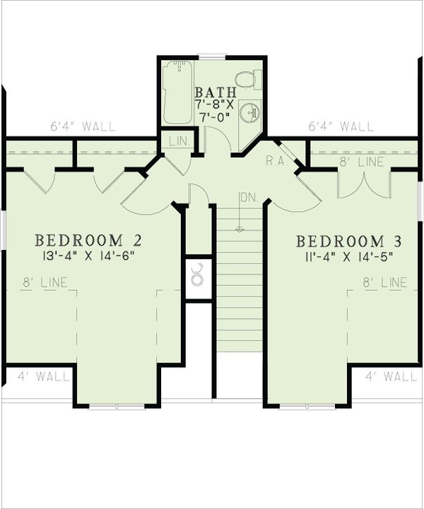 Cottage Floor Plan - Upper Floor Plan #17-624
