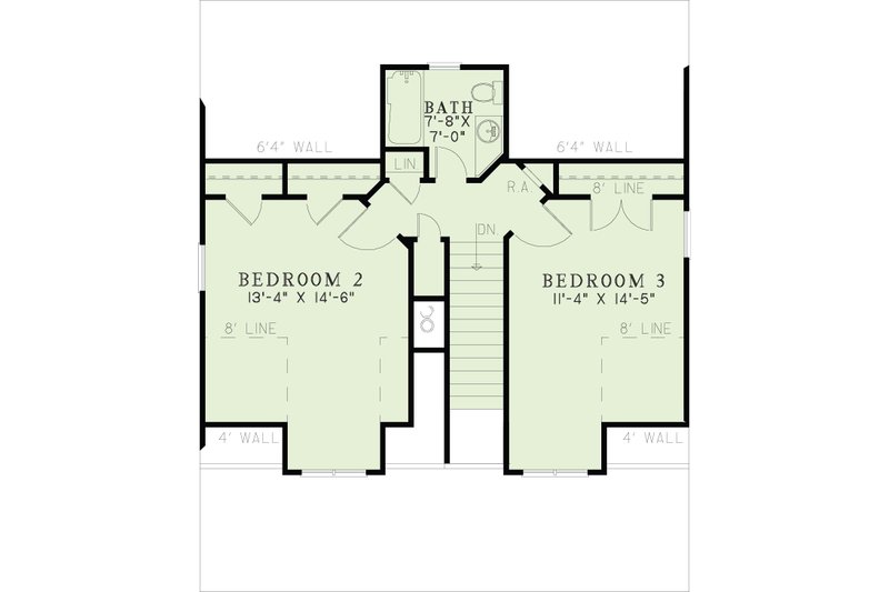 Home Plan - Floor Plan - Upper Floor for Cottage House Plan #17-624 - 3 bed, 2 bath