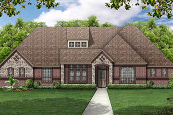 Exterior - Front Elevation for European House Plan #84-488 - 4 bed, 3 bath