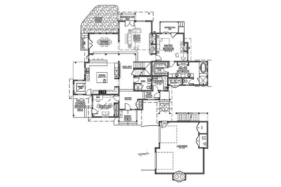 Floor Plan - Main Floor for Craftsman House Plan #899-3 - 5 bed, 6 bath
