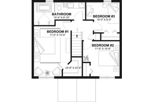 Floor Plan - Upper Floor for Traditional House Plan #23-608 - 3 bed, 1.5 bath