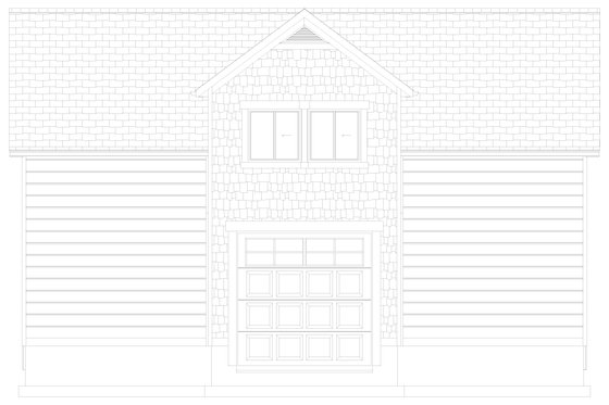 Exterior - Rear Elevation 1 for Farmhouse House Plan #1060-110 - 1 bed, 1.5 bath