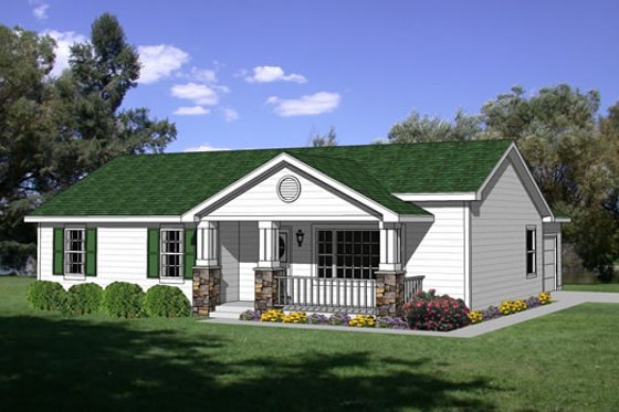 Exterior - Front Elevation for Cottage House Plan #116-209 - 3 bed, 2 bath