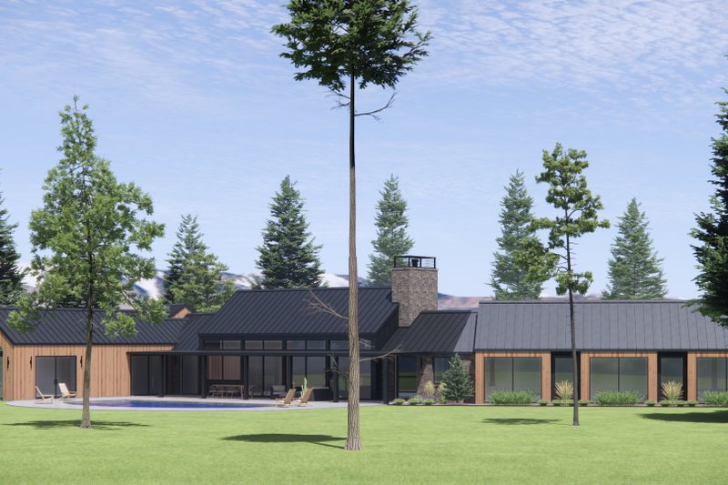 House Design - Exterior - Rear Elevation 1 for Ranch House Plan #1096-46 - 4 bed, 4.5 bath