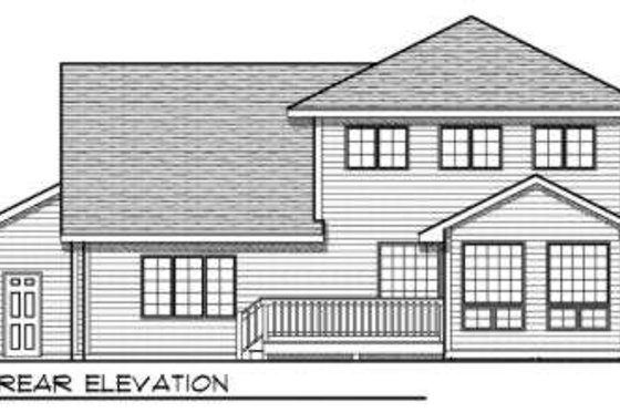 Exterior - Rear Elevation for Traditional House Plan #70-686 - 4 bed, 3 bath